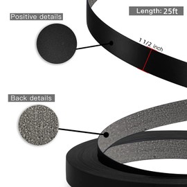 ZYJT Black Edge Banding, 1 1/2 inch x 25ft roll of Veneer Edge Banding -Pre-glued Flexible Edging, PVC Tape Banding on with Hot Melt Adhesive Easy Application