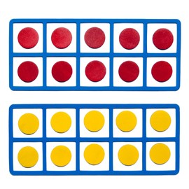 LEARNING ADVANTAGE Giant Magnetic Foam Ten Frames | Early Math Manipulative | 2 Frames with 20 Disks | Teach Number Concepts, Addition and Subtraction