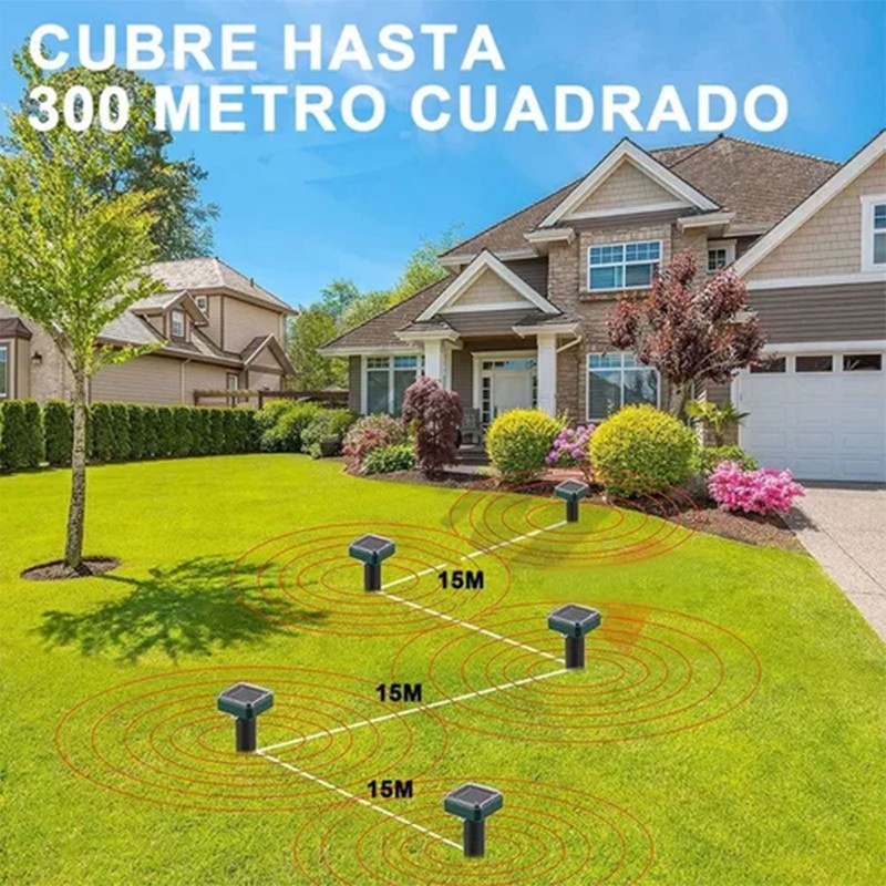 4Pcs Solar Powered Rodent Repeller Rectangular Waterproof Ultrasonic Breeding Snake