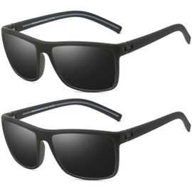 Perfectmiaoxuan Sunglasses Mens Womens Polarised Lens UV400 Protection Lightweight Square Frame Vintage Style Sun glasses For Fishing Driving Hiking