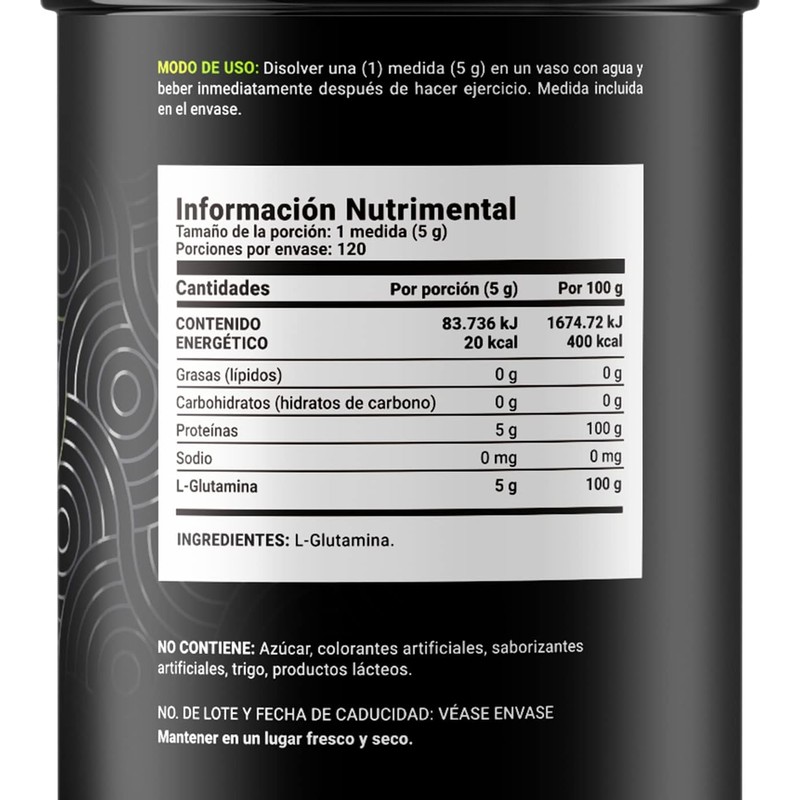B Life Glutamina Micronizada 600g para Entrenamiento y Recuperación