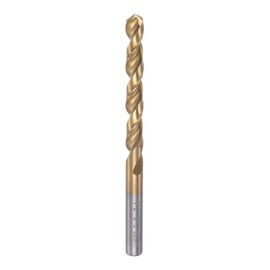 sourcing map Twist Drill Bit 7.4mm Titanium Coated (HSS-E) M42 High Speed Steel 8% Cobalt Straight Shank for Stainless Steel Aluminum Alloy Metal