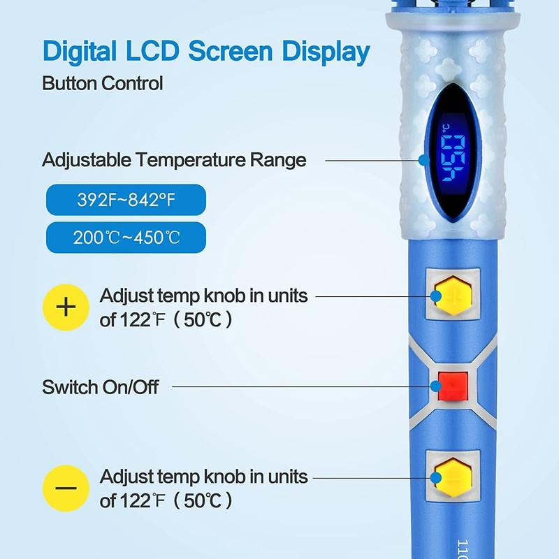 Electronics Soldering Iron Kit, Upgraded 80W Digital LCD Adjustable Temperature