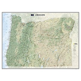 National Geographic: Oregon Wall Map (40.5 x 30.25 inches) (National Geographic Reference Map)