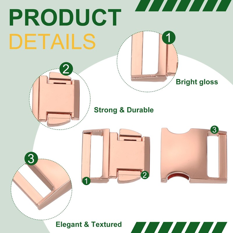 PATIKIL Metal Buckle, 4 Pack Quick Side Release Clips for