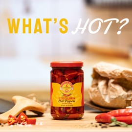 TUTTOCALABRIA Sliced Calabrian Chili Peppers, Rounds, Cut, Chopped, 10 oz (290 g), All Natural, Non-GMO, Product of Italy