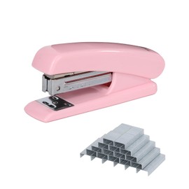 JCJuncai Stapler office stapler 2000 staples fashion simple portable for students teachers school office stationery set gift (Pink)