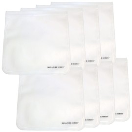 Signature Series Gallon XL 100% Food Grade Silicone Reusable Sous Vide and Storage Sandwich Bag, Clear | Plastic Free Snack Lunch Bag | Cook, Store, Sous Vide, or Freeze | Leakproof, Dishwasher-Safe, Eco-friendly, Non-Toxic, Microwave Safe (8, Gallon)