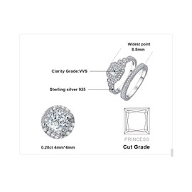 JewelryPalace Cubic Zirconia Engagement Rings for Women, Anniversary Promise Wedding Ring Front Ring Wedding Ring Bridal Sets 925 Sterling Silver Ring with Stone Rose Gold Gold, Gemstone, 1ct