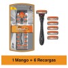 Rastrillo Bic Hybrid Comfort 3 1 mango y 6 Cartuchos