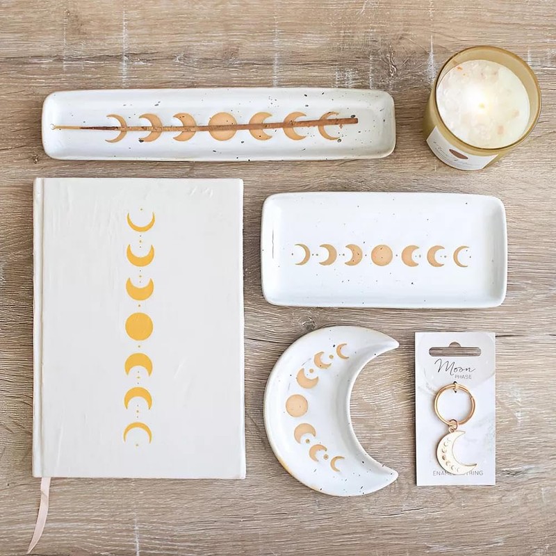 Something Different Elegant Moon Phase Ceramic Ash Catcher-Perfect for Home