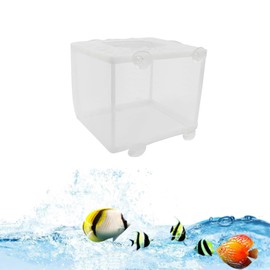 Roczential Fish Breeder Box, Isolation Mesh, Juvenile Separation Net, Isolating, Or Domesticating FiTank Incubator Box, Fish Fry Hatchery with Suction Cups (Large)