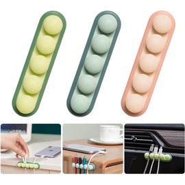 COOCAT 3 Pack Pea Cable Clips, USB Cable Organizer, Charging Cord Holder, Wire Management for Car Office Desk Workbench Bedroom Bedside Nightstand (6-Pack)