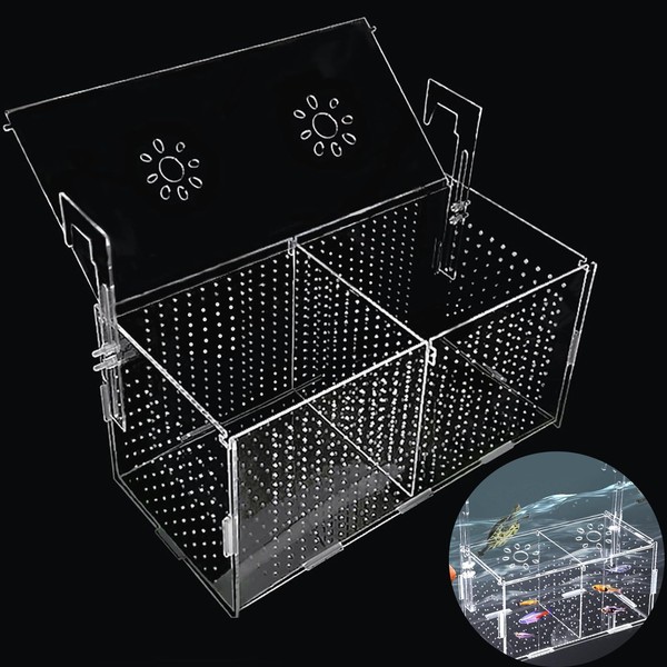 Acrylic Aquarium Breeder Box for Fish Breeding Box for Wall Aquarium Can Be Used to Insulate, Hatch, Raise Fish, etc
