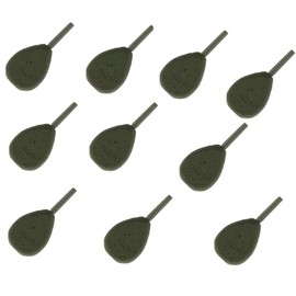 Carp-Corner 10x Carp Fishing Weights 1.5oz, 2oz, 2.5oz, 3oz, 3.5oz Inline Style Lead Green - Set of 10