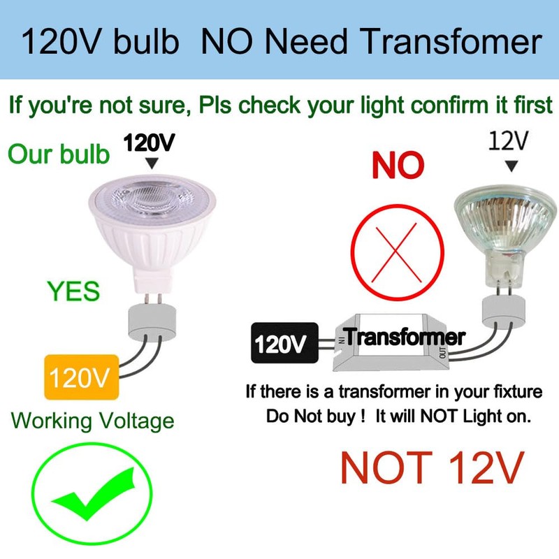 ukzboss Mr16 led Bulb 120V Dimmable 5w 2700K Warm White