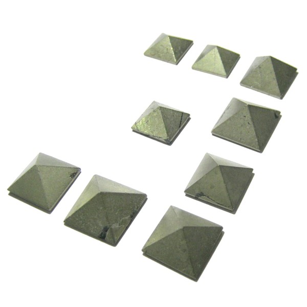 Mini-Pyramiden aus Pyrit, Heilstein, Reiki, Feng, Shui, Bagua, handgefertigt, 9 Stück