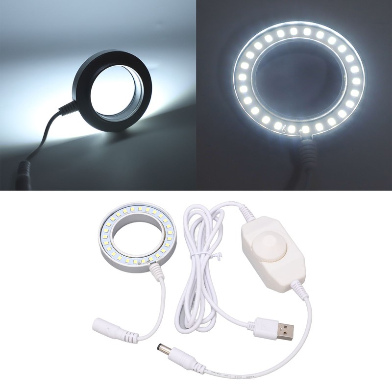 LED Ring Light Adjustable for Stereo Microscope Industrial Camera Imaging
