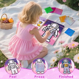 Cofvetia Art & Craft Activity Creative Travel Toy for DIY Activity, Gifts for 4 to 9 Years, Children's Activity Kits Travel Toy Christmas Birthday Easter Gifts (Astronaut Style)