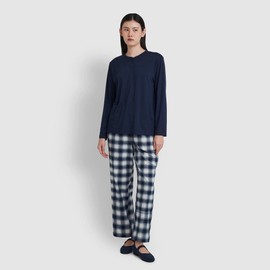 JAJU [JAJU/자주] 여 플란넬 파자마 팬츠_다크 네이비 [JAJU] Women's Flannel Pajama Pants_Dark Navy