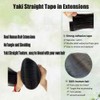 Light Yaki Straight Tape in Hair Extensions Human Hair Black