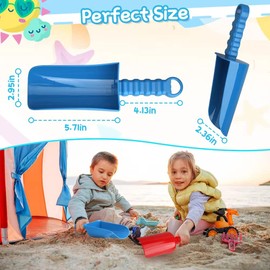 LNCOJOLM Big 9" Thick Beach Sand Shovels Scooping Spade Toys Kit Gear Water Pool Gardening Digging Tool Toy ABS Plastic Kids Boys Girls Complete Gift Set Bundle for - 4 Pack Green Blue Red Yello