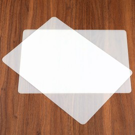 2PCS Clear Silicone Mats Non-Slip Heat Resistant Plastic Placemats Wipeable Matte Countertop Protector Liner for Crafts, Kitchen Baking Pastry, Table, Coffee(8.3x11.8in)