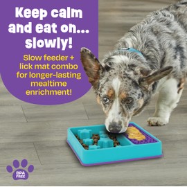 Brightkins Brightkins Slow Feeder & Lick Mat, Outdoor Puzzle Board, Interactive Dog Toys, Dog Birthday, Enrichment Slow Feeder Bowls, Puppy Teething and Chewing, Stimulating Automatic Feeder