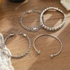 KUOAEAYE - Set 4 Pulseras Para Mujer Con Zirconias Ajustables