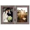 Golden State Art 5x7 Double Picture Frame Vertical Hinged Photo