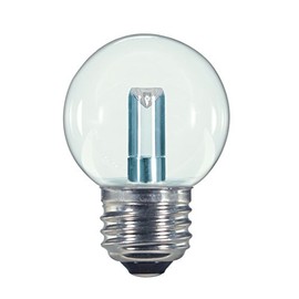 Satco S9158 LED G16 1/2 Clear 2700K Medium Base Light Bulb, 1.4W