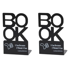 EULAPGOE Pack of 2 Metal Bookends, Hollow Out Bookends, Suitable for Learning to Read, Children's School Library and Desktop Storage for Home Office