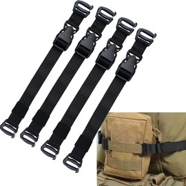 HDHYK 4 Pack Tactical Molle Backpack Straps Attachment Straps can be Used to tie Down tripods, Luggage, Sleeping Pads, Sleeping Bags,and to Secure Tactical Backpacks and Other Gear,Black
