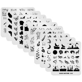 Alexnailart Nail Stamping Plates Set Nature Series Multi Pattern Image Stencil Nail Design Manicure Stencils Tool Set of 10