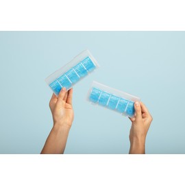 2 Pack Colored Contact Lens Monthly Organizer Case, Each Hold 30-40 PCS, Total Hold 60-80 PCS, Portable Storage Box for Disposable Daily Contact Lenses, Storage Box for All Brand Cosmetic Contact Lens