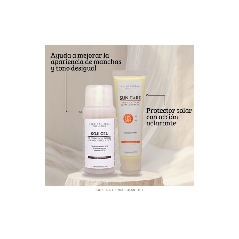 Nuestra Tierra Cosmética Koji Gel Despigmentante con Ácido Glicólico, Ácido