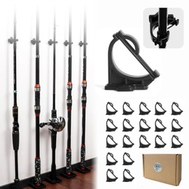FINNECT Wall-Mounted Rod Stand for 20 Rods, Wall-Mounted Pole Hanger, Rod Holder, Rod Stand, Storage, Fishing Equipment