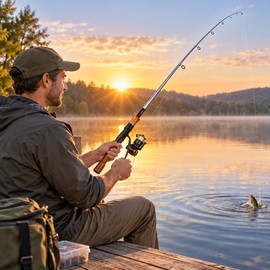 Telescopic Fishing Rod for Travel Fishing – 1.6M Carbon Spinning Rod with Cork Handle for Outdoor Angling