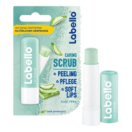 Labello Lip Scrub Aloe Vera (5.5 ml), Innovative Lip Balm with Scrub Particles of Natural Origin, Gentle Lip Scrub with Vitamin E