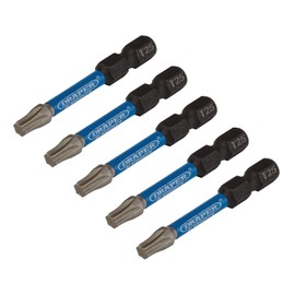 Draper Expert TX Star Impact Screwdriver Bit Set (5-Piece) | T10 Star 1/4 Inch Hex Hand Tools Bit Adapter Set | 05649