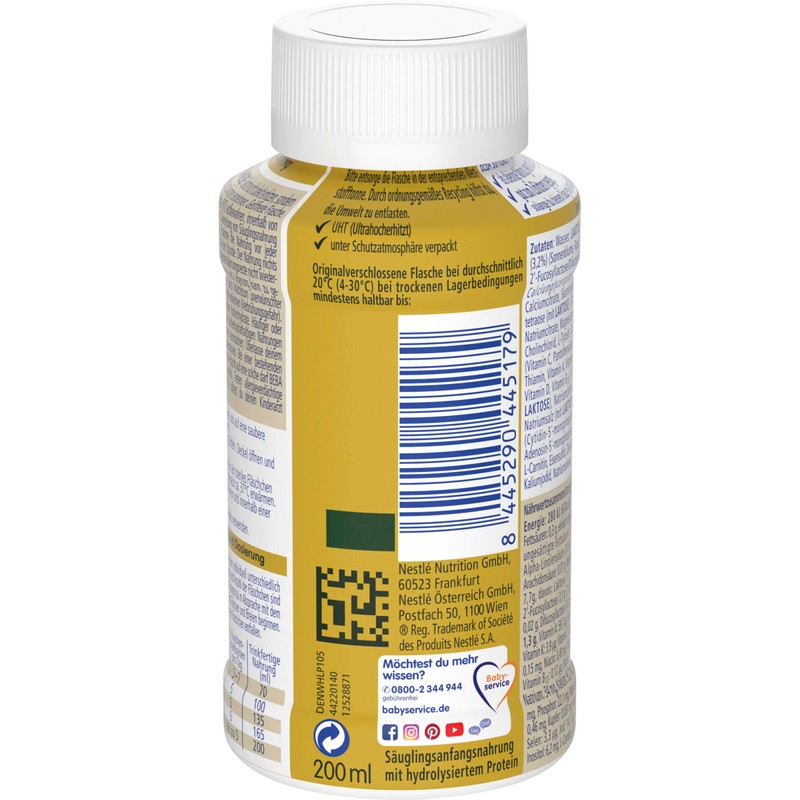 Nestlé BEBA Supreme 1 Initial Milk: Ready-to-Drink Portion Bottles with