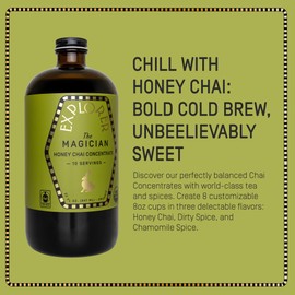 Explorer Organic Chai Tea Concentrate, Magician Spiced Honey, Drink Iced or Hot, 32 fl oz, Makes 8 Cups