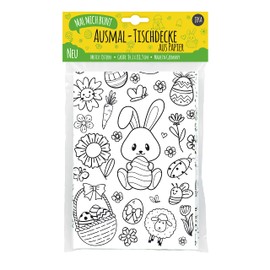 JEKA Paper tablecloth Easter for colouring, Easter tablecloth, colouring pictures Easter children, Easter gift for children, crafts Easter, Mal Mich colourful