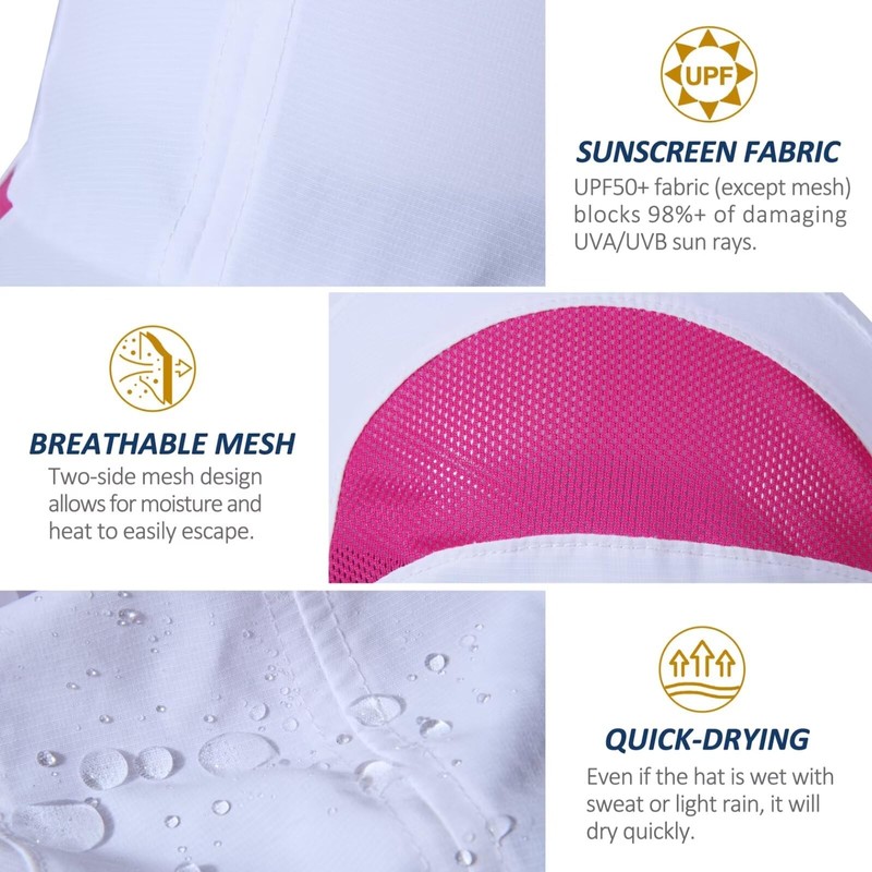 GADIEMKENSD Quick Drying Breathable Running Outdoor Hat Only, White