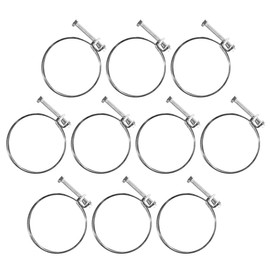 POWERTEC 2-1/2 Inch Double Wire Hose Clamp with bolt, 10 PK Adjustable Hose Clamps for Dust Collector, Dust Collection Hose and Dryer Vent Hose, Pipe Clamp, Worm Gear Clamp, 70263 (Color May Vary)