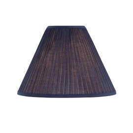 Aspen Creative 33170, Mushroom Pleated Traditional Dark Blue Spider Shade, 6-1/2" Top x 15" Bottom x 11" Slant