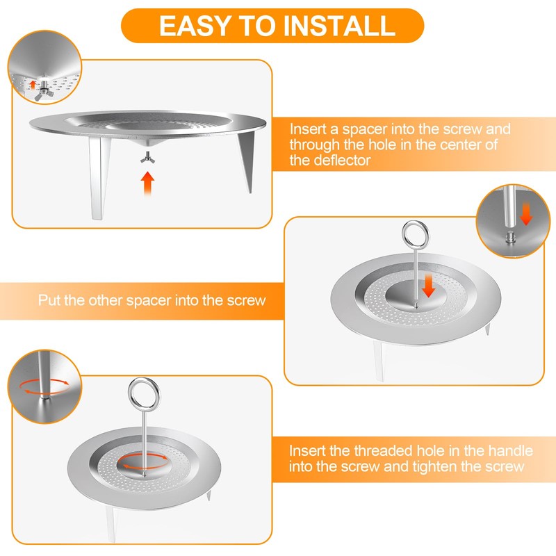 Handle for Solo Stove Heat Deflector, Stainless Steel Accessories for