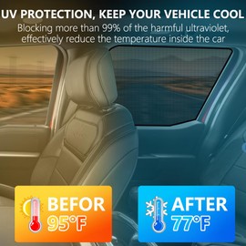 BWEN Car Window Shades Fit for Ford F150 2021-2025 2026, Magnetic Side Window Sun Shades, Sun Protection Breathable Camping Window Covers, Privacy Protect for Family,Pets