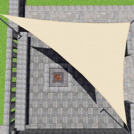 Patio Paradise 13' x 13' x 18.4' Beige Sun Shade Sail Right Triangle Shade Canopy Heavy Duty Pergolas Cover Cloth, Sunlight Block Fabric for Outdoor Backyard
