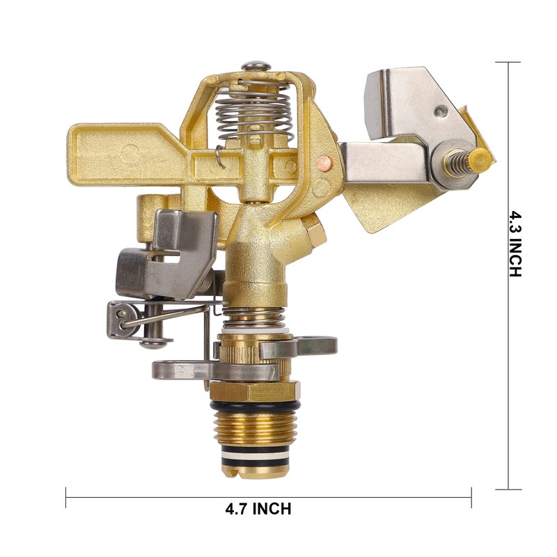Biswing 1/2 Inch Brass Impact Sprinkler 2 Pack, Heavy Duty
